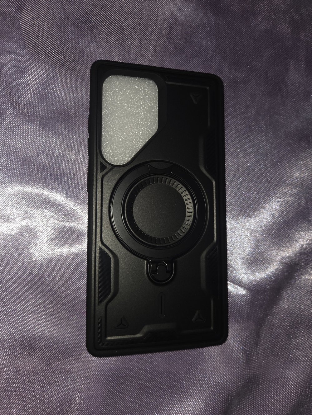 Galaxy S26 Ultra Black Rugged Phone Case with Ring Grip